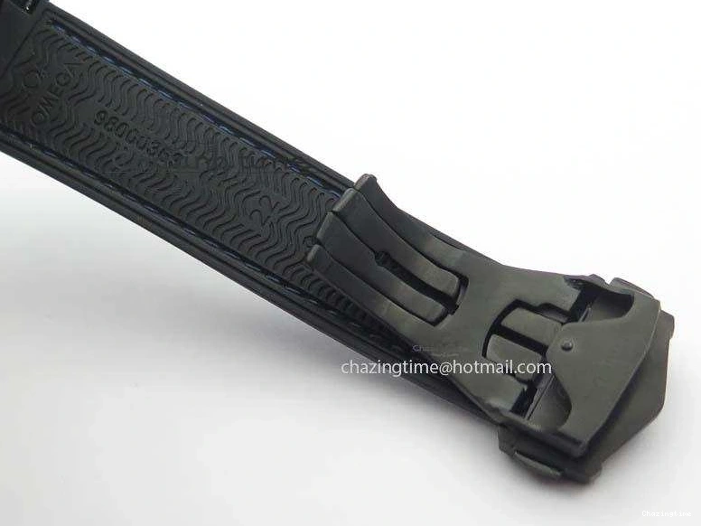 0317 Unique Planet Ocean 45mm Real Ceramic Blue BP-Maker Best Edition Black Dial On Nylon Rubber Strap A 8184